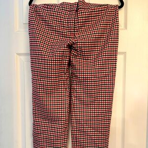 Talbots Wool Red and Black Gingham Fitted Pants Size 8P, EUC